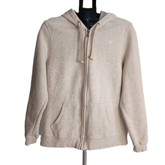 Champion Women’s Eco Fleece Full Zipper Tan Hoodie Size XL - Picture 1 of 16
